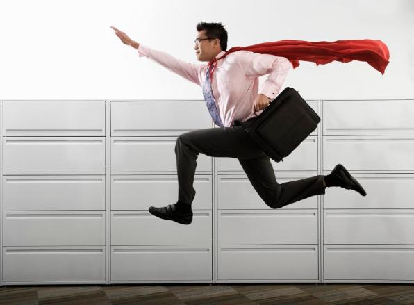 Businessman Wearing Cape